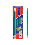 Creion grafit flexibil cu radiera, mina HB, ascutire usoara, set 12 bucati, Oem