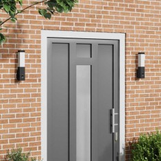 vidaXL Aplice de exterior 2 pcs Negru 10.5 x 6 x 35 cm Oțel inoxidabil 4005966