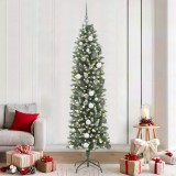 vidaXL Copac Artificial Slăb de Crăciun Verde 210 cm PVC și Plastic