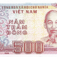 VIETNAM █ bancnota █ 500 Dong █ 1988 █ P-101a █ UNC █ necirculata