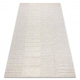Covor din l&acirc;nă FLUX 461.3.AE121 OSTA - Geometric, structural, loft bej / gri, 60x120 cm