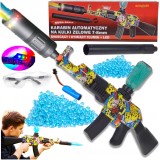 Pușcă automată cu bile gel 7-8 mm, 90 cm, LED, efect de fum, amortizor, acumulator 7,4V 500mAh