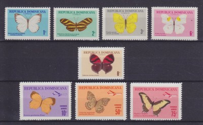 Dominican Republic 1966 - Fluturi, serie neuzata foto