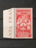 Timbru Vatican 1939 - &Icirc;ncoronarea Papei Pius XII, 75c, cu Margină de Coală și Text (Sassone 70 / Mi. 76) - MNH -A70
