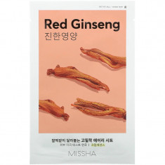 Masca calmantă cu extract de ginseng Missha Airy Fit Sheet Mask Red Ginseng, 19g