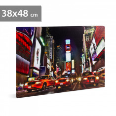 Tablou cu Iluminare LED, Times Square, Baterii 2xAA, 38x48cm foto