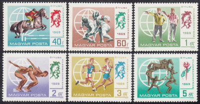 Ungaria, sport, hipism, inot, scrima, tir, 1969, MNH foto