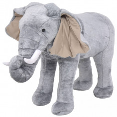 vidaXL Elefant de jucărie din pluș, gri XXL