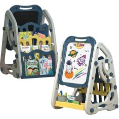 Tabla de desenat 3 in 1 cu doua fete si compartiment special de depozitare pentru carti WePro Store, partea magnetica pentru accesorii si cea neagra p