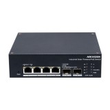 Switch industrial 4 x 1G PoE, 2 x SFP 1G, RS485, Alimentare prin panou solar, Management - HIKVISION DS-3T1506HP-EI-UPS SafetyGuard Surveillance
