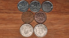 Belgia - colectie 7 monede diferite - 2 x 50 centimes + 5 x 1 franc - superbe !