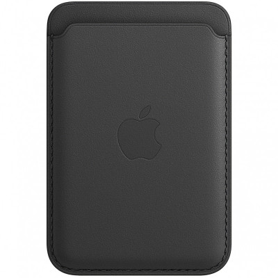Portofel Apple Leather Wallet pentru iPhone 12 / 12 mini / 12 Pro / 12 Pro Max, Cu MagSafe, Piele, Negru MHLR3ZM/A foto