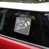 Autocolant Auto 'Baby On Board' - Decal Alb, CMCLASS