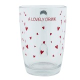 Set 12 cani sticla Inimioare 11x8x11 cm, 300 ml