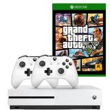 Consola MICROSOFT Xbox One S 500gb Second-Hand, ALB + 2 Controllere + Joc GTA 5