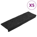 Covorase scari autoadezive, 5 buc., 65x21x4 cm, gri, cu margine dreptunghiulara