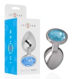 Intense Anal Toys-Plug Anal Metalic cu Cristal Albastru, Mărime S