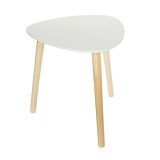Masa Auxiliara Triunghiulara Alba din MDF 48x48x46 cm, Oem