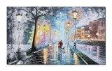 Cumpara ieftin Tablouri pictate manual living, Noi doi pe aleea vietii, 120x70cm ulei pe panza in cutit efect 3D, Leonard Covaci