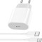 Incarcator Rapid 20W compatibil cu Apple iPhone 14/13/12/11/Pro/Pro Max/Plus/Pad/AirPods, Type-C, Cablu de Date Lightning 1m inclus, Fast Charge, Star