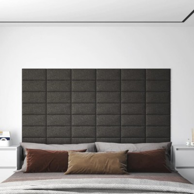 Panouri de perete 12 buc. gri &amp;icirc;nchis 30x15 cm textil 0,54 m&amp;sup2; foto