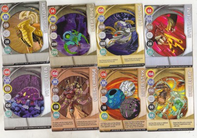 bnk jc Bakugan - set 8 carduri magnetice diferite ( 2008-2009) foto