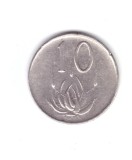 Moneda Africa de Sud 10 cents/centi 1965, legenda in engleza, stare buna, curata
