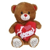 Ursulet de Plus Maro cu Inima Rosie, 40 cm, CMCLASS