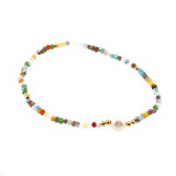 Bratara cu perla de cultura si cristale fatetate din sticla - multicolor model 1 19cm, Stonemania Bijou