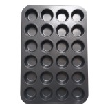 Forma de copt Kasemi 1103559, otel cu acoperire teflon, dreptunghiulara, negru, 26 x 38.5 cm, 24 compartimente