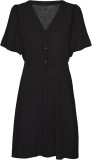 Cumpara ieftin Rochie Vara Scurta Dama Vero Moda Vmalba Neagra, Marimea L, Viscoza, Decolteu V, Nasturi - Outlet