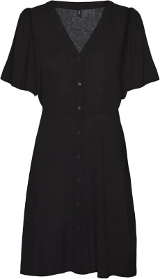 Rochie de vara scurta VERO MODA Vmalba Ss pentru Dama, Marimea L, negru - OUTLET foto