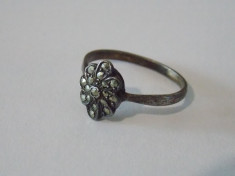 Inel argint vintage cu marcasite -1862 foto