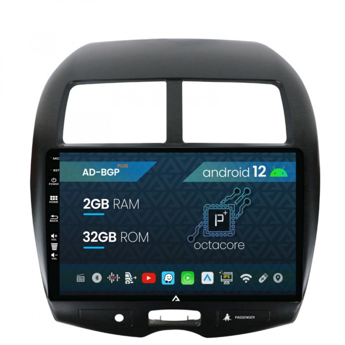 Navigatie Mitsubishi ASX Peugeot 4008 (2010-2015), Android 12, P-Octacore 2GB RAM + 32GB ROM, 10.1 Inch - AD-BGP10002+AD-BGRKIT267
