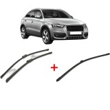 Cumpara ieftin Set 3 stergatoare AUDI Q3 (8UB, 8UG) din 2011 - 2018, pentru parbriz si luneta fata si spate auto, Bosch Aerotwin, din cauciuc siliconat rezistent, AU