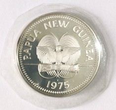 PAPUA NOUA GUINEE 10 KINA 1975 ARGINT PAPUA NEW GUINEA 41,6 GRAME / 925 PROOF foto