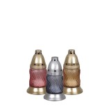 Candela funerara din sticla Grave, mix culori, 8 ore, 15 cm