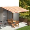 P&acirc;nză Copertină Rezervă vidaXL, 5x3.5m, Poliester, Galben-Portocaliu, Protecție UV, Impermeabilă