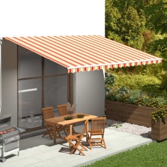 P&acirc;nză de rezervă copertină, galben și portocaliu, 5x3,5 m
