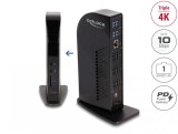 Docking Station USB type C la 3xHDMI/3xDisplayport 4K/USB Hub/LAN/SD/Audio/PD 96W, Delock 88051