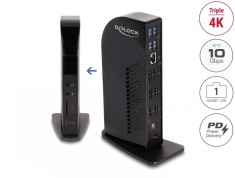 Docking Station USB type C la 3xHDMI/3xDisplayport 4K/USB Hub/LAN/SD/Audio/PD 96W, Delock 88051