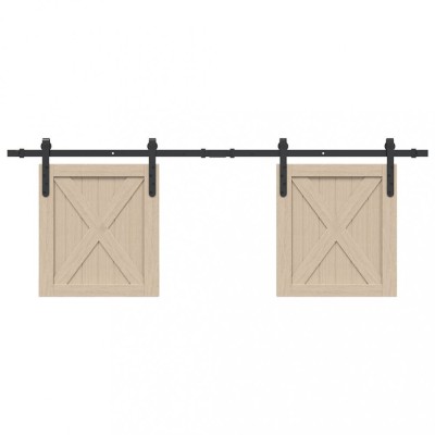 vidaXL Set uși glisante pentru dulap 152 cm oțel carbon 4009665 foto