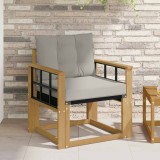 vidaXL Canapea de exterior Lemn solid de Acacia și Textilene Alb 3439045