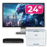 Pachet HP ProDesk 400 G6 Mini i5, 8GB, SSD 256GB, monitor 24 inch si imprimanta
