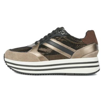 Adidași damă, din piele naturală, Geox, D16QHB-0N922-C6E5M-17-06, bronz foto