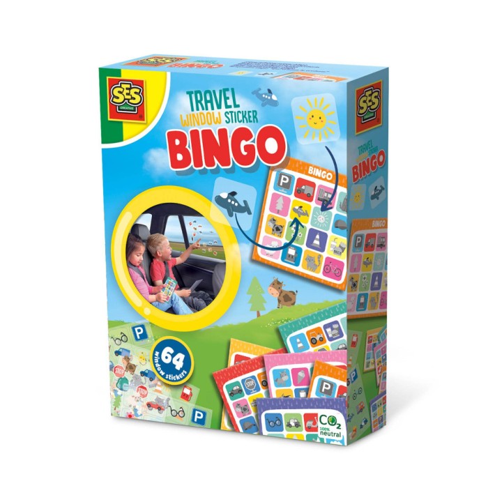 Joc bingo de copii cu stickere - set de calatorie