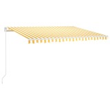 Cumpara ieftin Copertina manuala cu LED solar 4 x 3 m Dungi galbene si albe