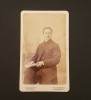 Fotografie carte de vizită veche Portret Bărbat Studio Victorian, Alb-Negru, Europa, Portrete