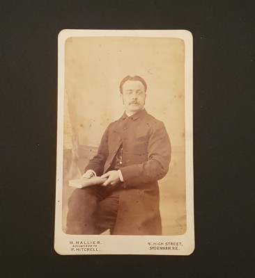 Fotografie carte de vizită veche Portret Bărbat Studio Victorian foto