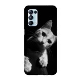Husa compatibila cu Oppo A74 5G model curious cat, Silicon, TPU, Viceversa, Transparent, Carcasa